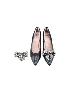 Diamond Bow Clip in Black