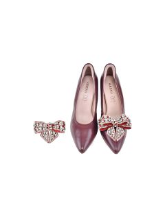 Diamond Bow Clip in Red