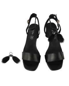 Mink Pom Pom in Black