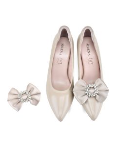 Sweet Princess Bow Clip in Beige