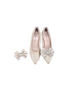 Sweet Princess Bow Clip in Beige